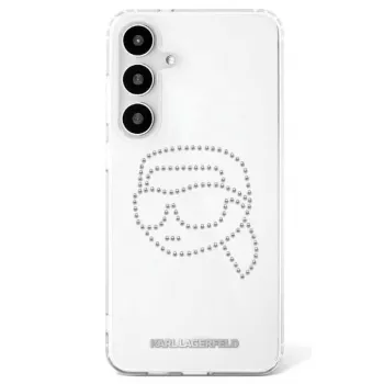 Husă Karl Lagerfeld Rhinestones Karl Head Logo pentru Samsung Galaxy S25 (transparent)