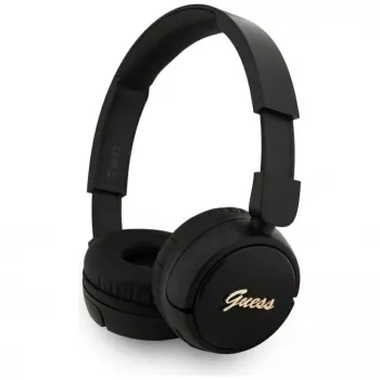 Căști over-ear wireless Guess Metal Logo Script Bluetooth 5.3, negre