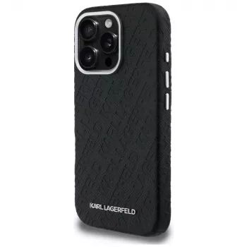 Husă KARL LAGERFELD FW Stamped KarlMagSafe pentru iPhone 16 Pro Max neagră