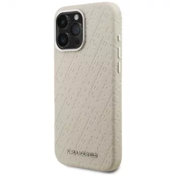 Husă KARL LAGERFELD FW Stamped KarlMagSafe pentru iPhone 16 Pro Max, bej