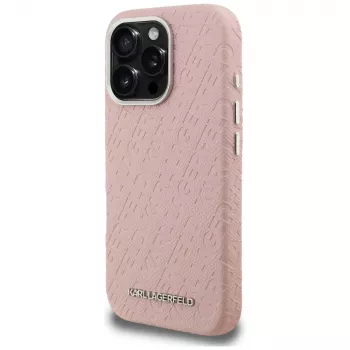 Husă Karl Lagerfeld FW Stamped KarlMagSafe pentru iPhone 16 Pro roz