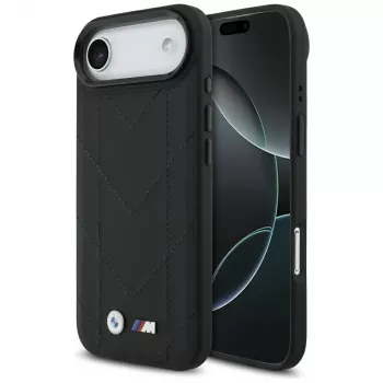 Husă MagSafe BMW M Quilted Logo pentru Apple iPhone Air, neagră