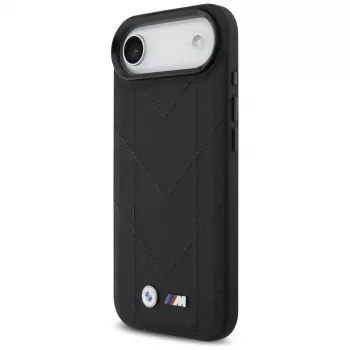 Husă MagSafe BMW M Quilted Logo pentru Apple iPhone Air, neagră