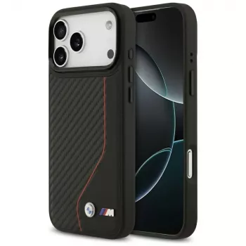 Husă MagSafe BMW M Carbon Line & Logo pentru iPhone 17 Pro Max, roșie