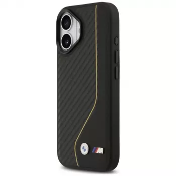 Husă MagSafe BMW M Carbon Line & Logo pentru iPhone 17, galbenă