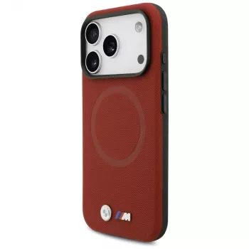 Husă spate MagSafe BMW M Series Metal Logo pentru Apple iPhone 17 Pro, roșie