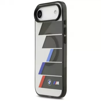 Husă MagSafe BMW M IML Metal Buttons Tricolor Lines pentru iPhone Air, antracit