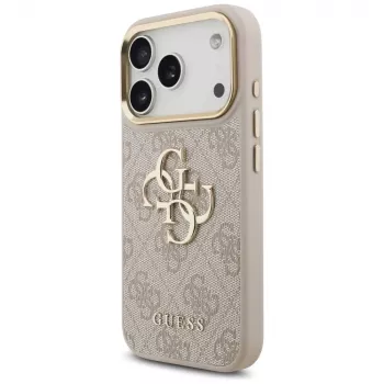 Husă Guess 4G Big Classic Logo Big Strap Metal Buttons pentru Apple iPhone 17 Pro, roz