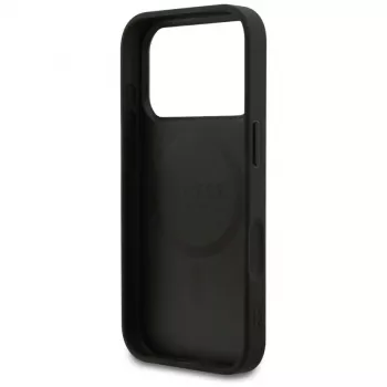 Husă MagSafe Guess Grained Ring pentru iPhone 17 Pro (neagră)
