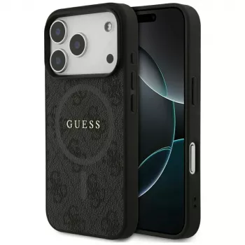Husă MagSafe Guess 4G Ring Classic Logo pentru iPhone 17 Pro (neagră)