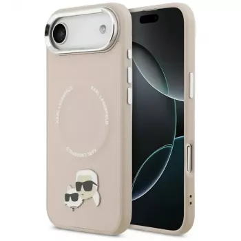 Husă MagSafe KARL LAGERFELD Karl & Choupette Pins pentru iPhone Air, roz