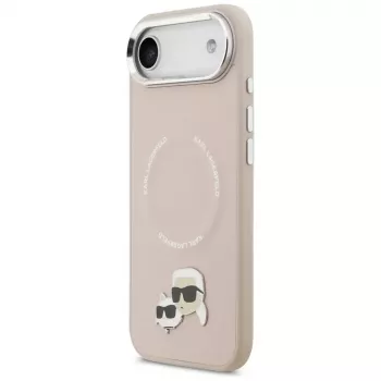 Husă MagSafe KARL LAGERFELD Karl & Choupette Pins pentru iPhone Air, roz