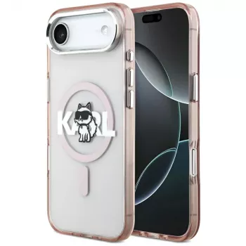 Husă MagSafe Karl Lagerfeld IML Choupette Sketch Logo pentru iPhone Air, roz