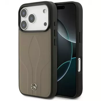 Mercedes Leather The Move MagSafe husă pentru iPhone 17 Pro taupe