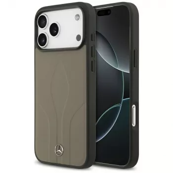 Mercedes Leather The Move MagSafe husă pentru iPhone 17 Pro Max taupe