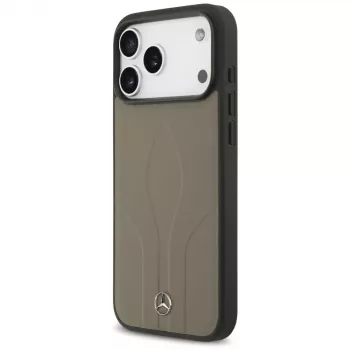 Mercedes Leather The Move MagSafe husă pentru iPhone 17 Pro Max taupe