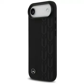 Mercedes-Benz Laurel Leaves Leather MagSafe husă pentru iPhone Air - neagră