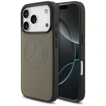 Mercedes Leather Vintage Logo MagSafe husă pentru iPhone 17 Pro taupe