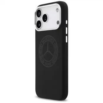 Husă MagSafe Mercedes Silicone Vintage Logo pentru iPhone 17 Pro Max, neagră