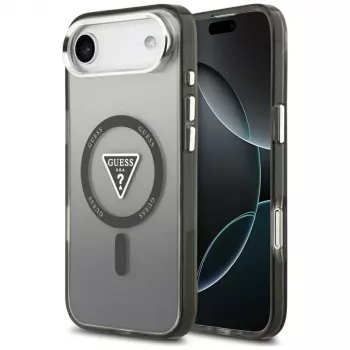 Husă MagSafe Guess IML Gradient Triangle Logo pentru iPhone Air, neagră