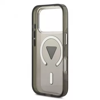 Husă MagSafe Guess IML Gradient Triangle Logo pentru iPhone 17 Pro, neagră