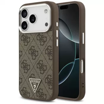 Husă Guess 4G Triangle Logo MagSafe pentru iPhone 17 Pro (maro)