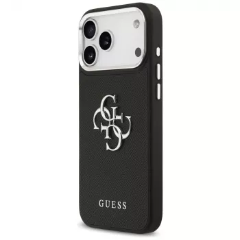 Husă Guess Grained Big 4G Classic Logo pentru iPhone 17 Pro Max - neagră