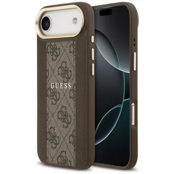 Husă Guess 4G Stripe MagSafe pentru iPhone Air maro