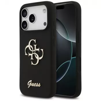 Husă Guess Silicone Big 4G Script pentru iPhone 17 Pro neagră