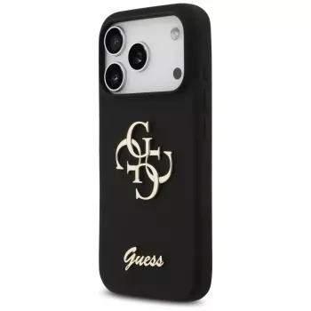 Husă Guess Silicone Big 4G Script pentru iPhone 17 Pro neagră
