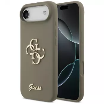Husă Guess Silicone Big 4G Script pentru iPhone Air maro