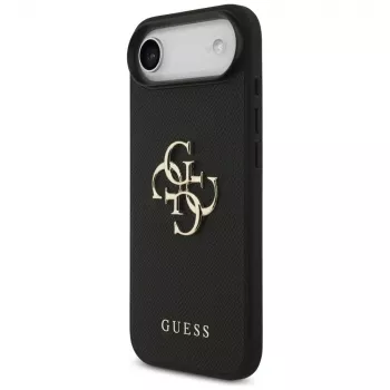 Husă Guess Grained Big 4G & Classic Logo pentru iPhone Air, neagră