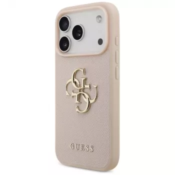 Husă Guess Grained Big 4G & Classic Logo pentru iPhone 17 Pro roz