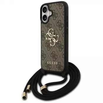 Husă crossbody Guess 4G Big Logo Cord Stap pentru iPhone 17 maro