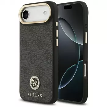 Husă MagSafe Guess 4G Strass Logo pentru iPhone Air, neagră