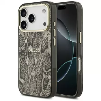 Husă MagSafe Guess Python Pattern pentru iPhone 17 Pro maro