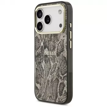 Husă MagSafe Guess Python Pattern pentru iPhone 17 Pro maro