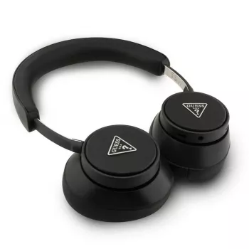 Căști over-ear Bluetooth Guess ENC Saffiano Triangle Logo, negre