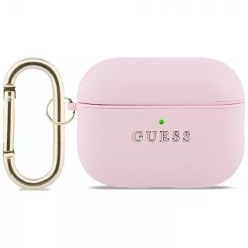 Husă de protecție Guess Grained Classic Logo pentru Apple AirPods Pro generația 3, roz