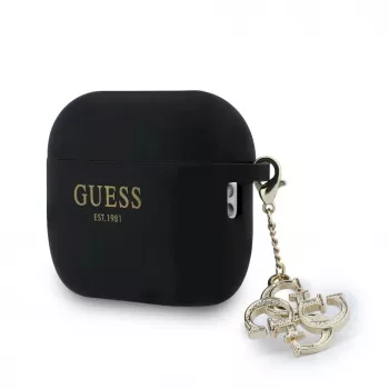 Husă Guess Silicone 4G Charm pentru AirPods Pro 3, neagră