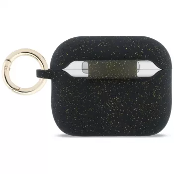 Husă Guess din silicon Glitter Ring pentru AirPods Pro 3, neagră