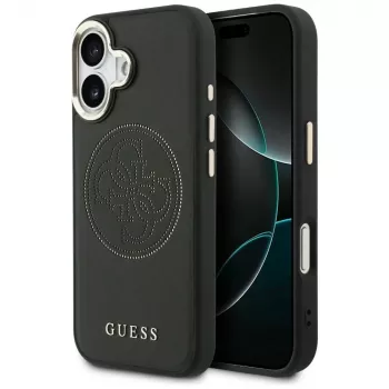 Husă MagSafe Guess Perforated 4G pentru iPhone 17, neagră