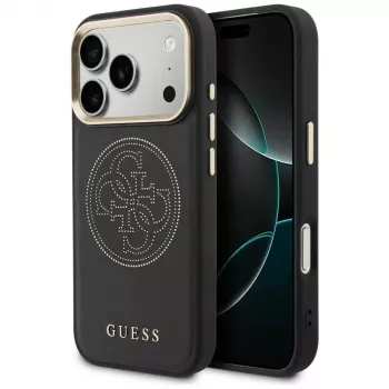 Husă MagSafe Guess Perforated 4G pentru iPhone 17 Pro, neagră