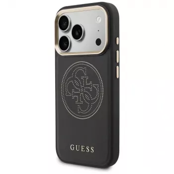 Husă MagSafe Guess Perforated 4G pentru iPhone 17 Pro, neagră