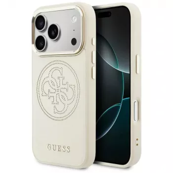 Husă Guess Perforated 4G MagSafe pentru iPhone 17 Pro, bej