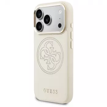 Husă Guess Perforated 4G MagSafe pentru iPhone 17 Pro, bej