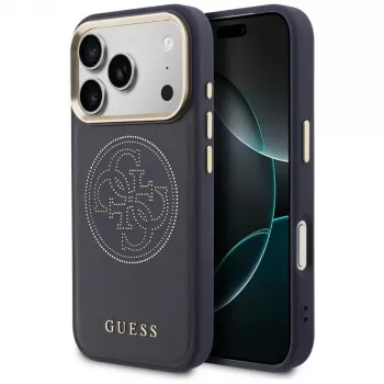 Husă MagSafe Guess Perforated 4G pentru iPhone 17 Pro, albastru