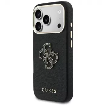 Carcasă spate Guess FW Resin Logo pentru Apple iPhone 17 Pro, neagră
