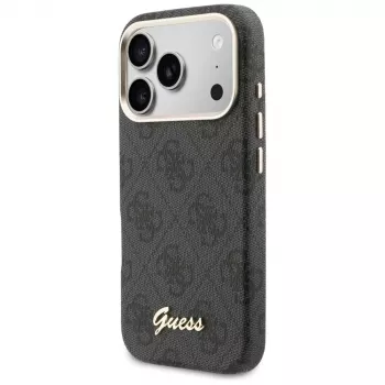 Husă Guess 4G Script MagSafe pentru iPhone 17 Pro, neagră