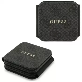 Stație de încărcare inductivă MagSafe 3 în 1 Guess 4G Wireless Charger pentru iPhone, AirPods și Apple Watch 15 W (neagră)